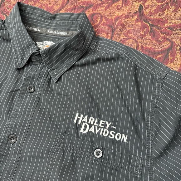 Y2K Harley Davidson Striped Button-Down - Picture 3 of 6